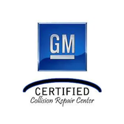 Image of the GM certified collision repair center logo.